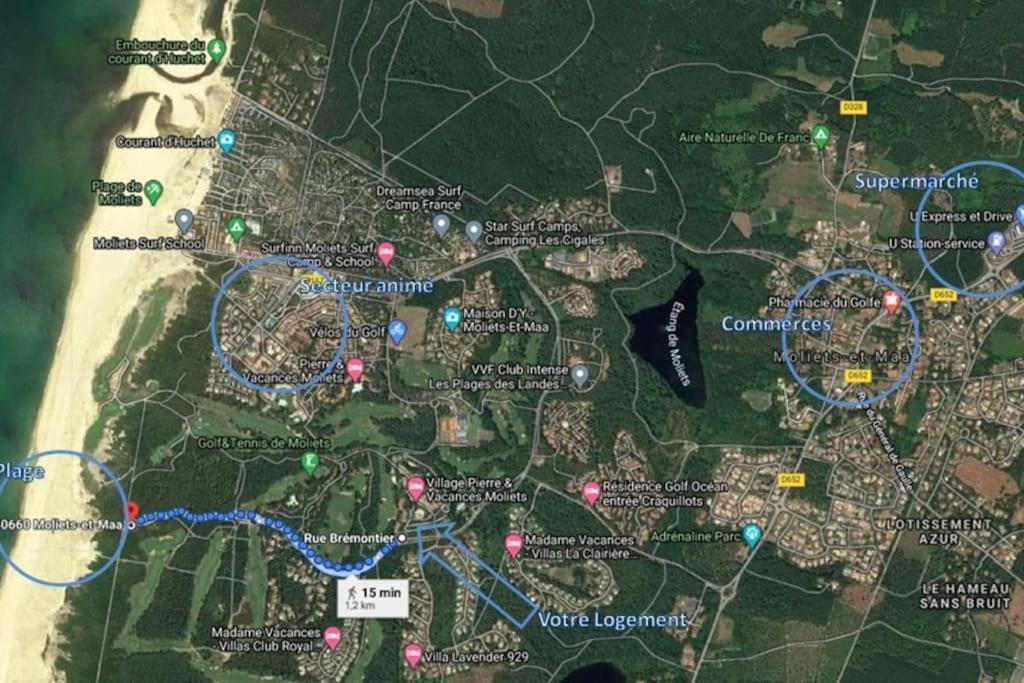 Vue Golf Dans Residence Nature "Sympalappart" Moliets-et-Maa ภายนอก รูปภาพ